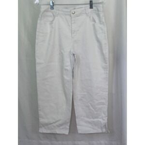 Jones New York Jean White Crop Pants Womens Size‎ 10 Casual Denim